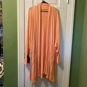 Women's Torrid Plus Size 6X Peach Super Soft Knit Long Cardigan